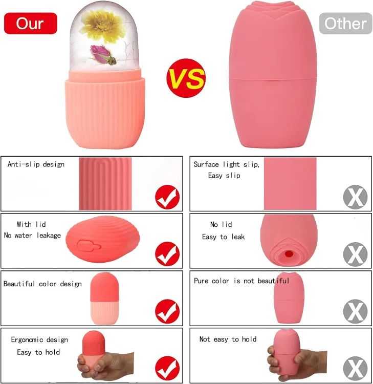 Silicone Ice Cube Roller Massager – Face, Eyes & Neck Skin Care