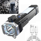 Versatile High Power LED Flashlight – Power Bank & Window Hammer